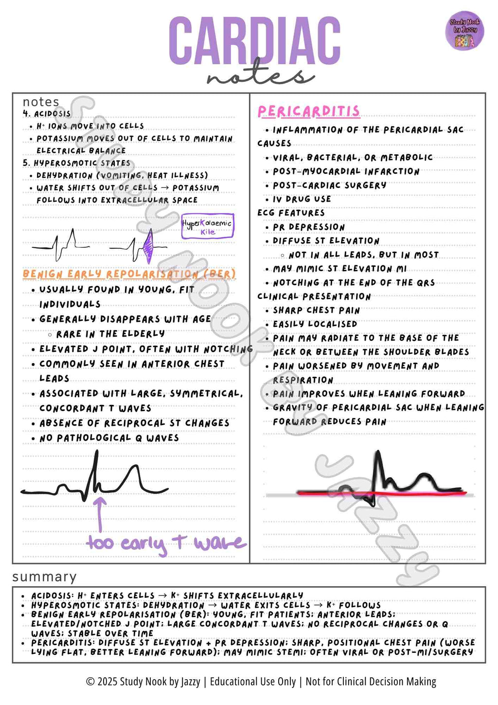 Advanced Cardiac Notes - ECG & ACS Study Guide