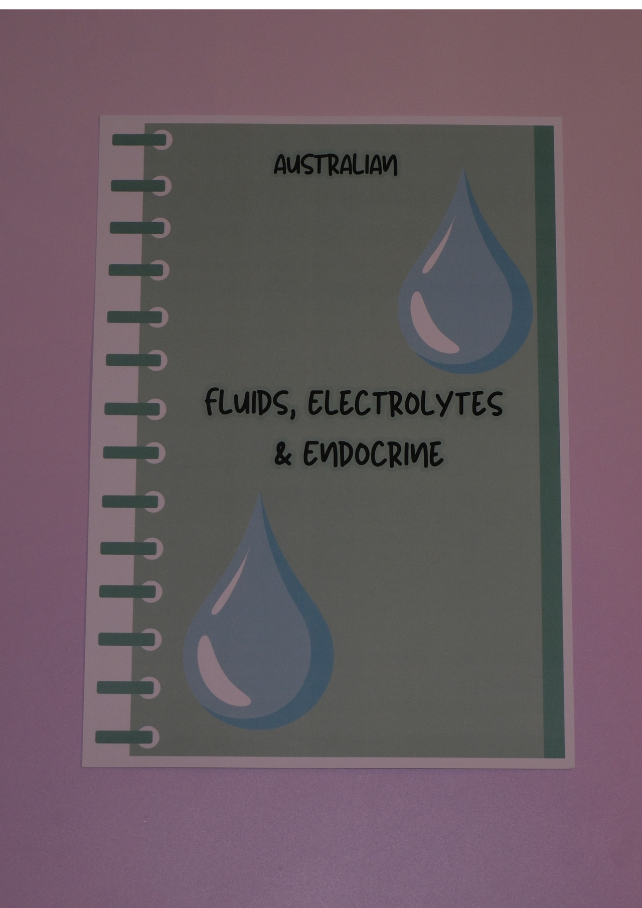 Australian Fluids, Electrolytes & Endocrine Pack