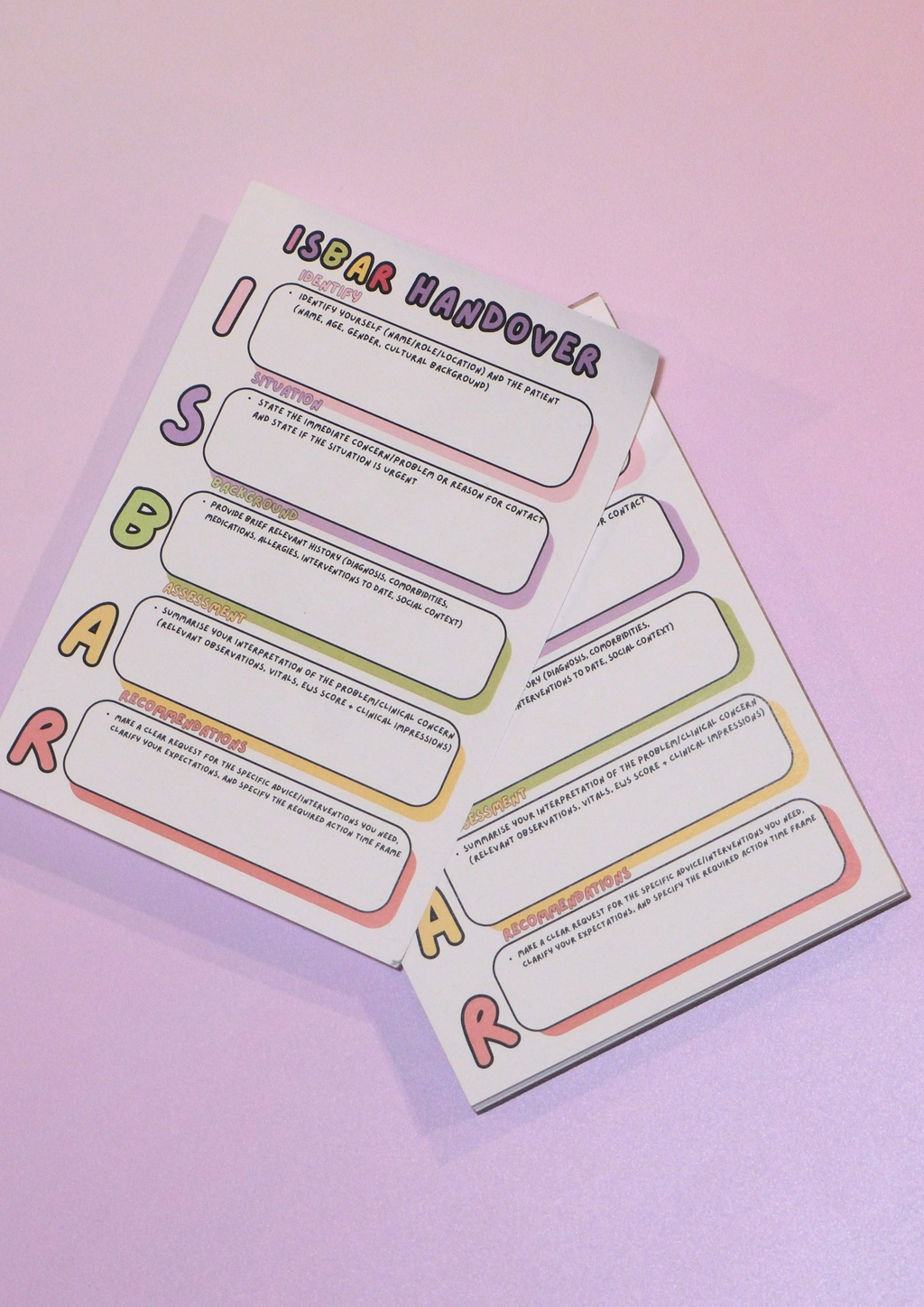 🩺 ISBAR Handover Notepad 🗒️