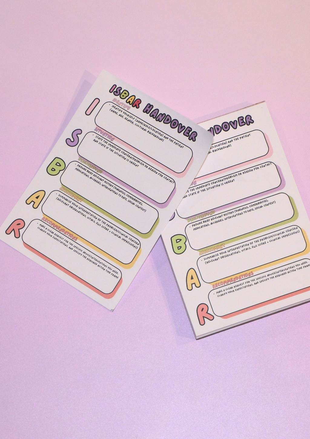 🩺 ISBAR Handover Notepad 🗒️