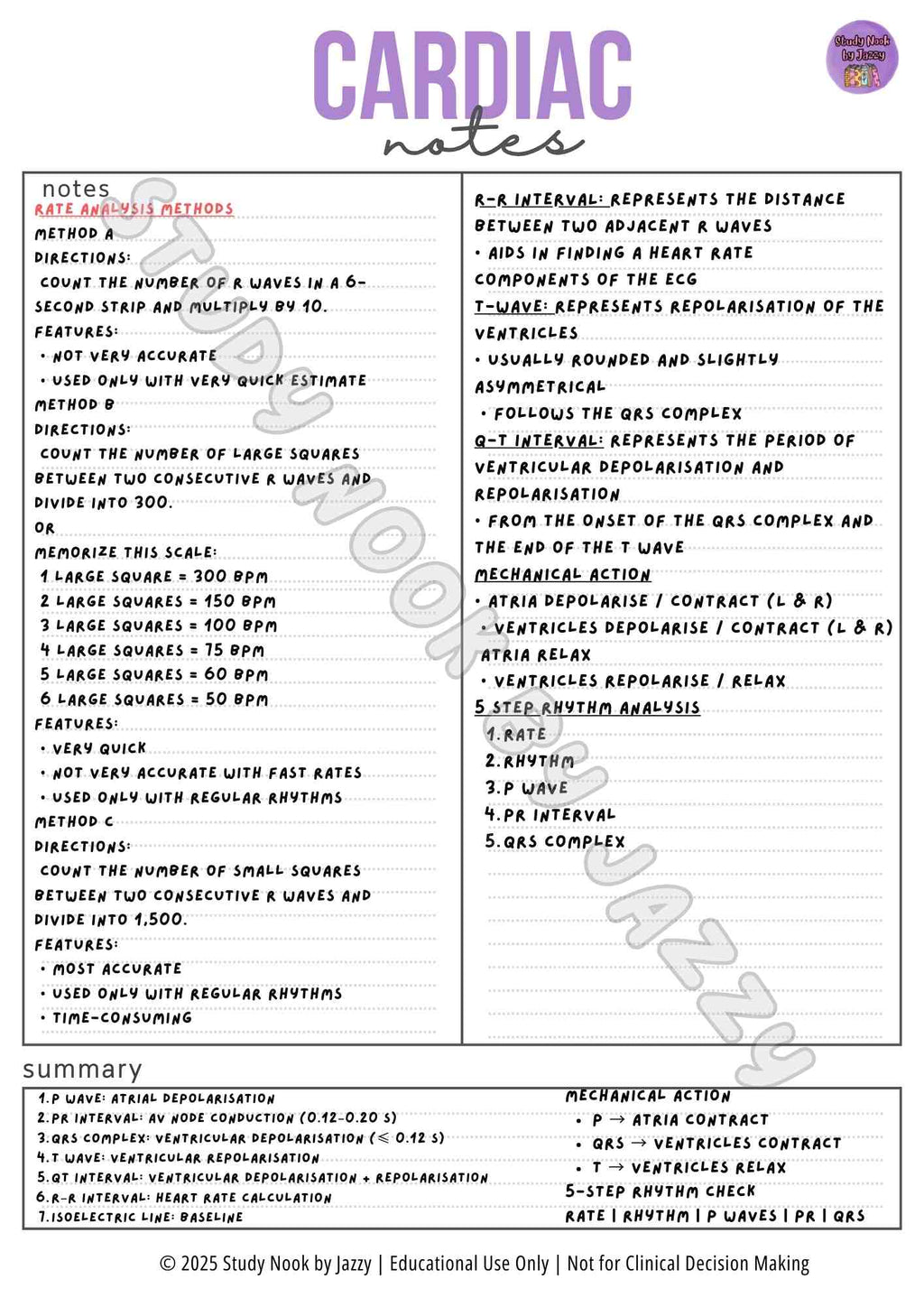 Advanced Cardiac Notes - ECG & ACS Study Guide