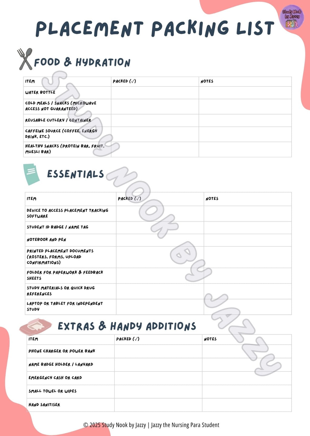 Placement Prep & Reflection Bundle